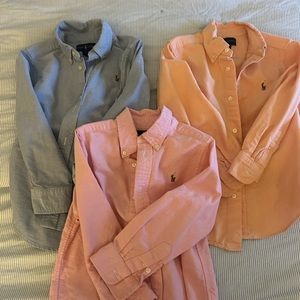 Lot of 3 Ralph Lauren 5T button down shirts